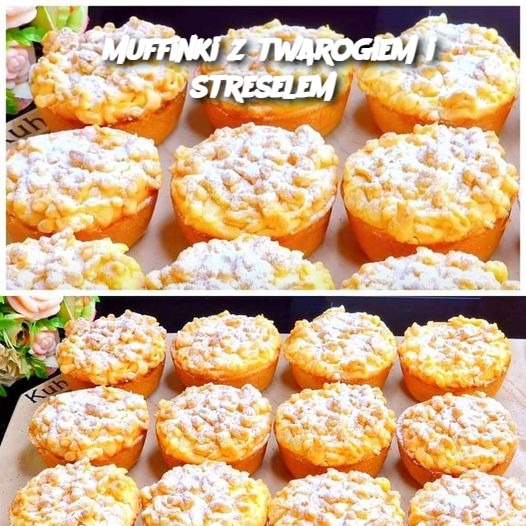 Muffinki z twarogiem i streselem