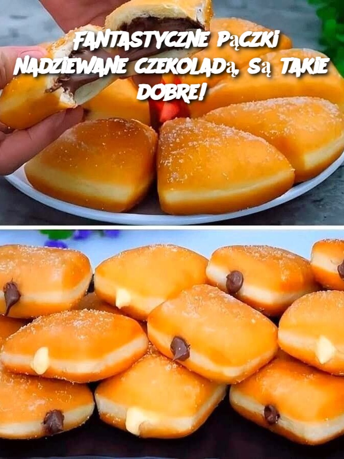 Fantastyczne pączki nadziewane czekoladą, są takie dobre!