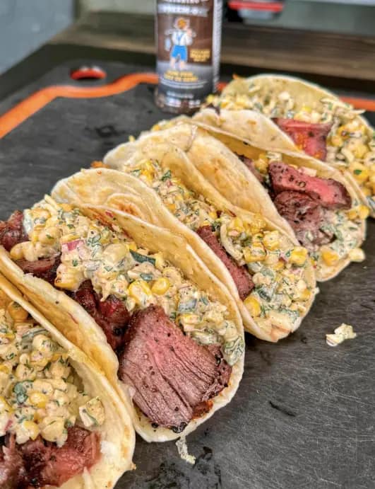 Gegrillte Steak-Elote-Tacos – Ein Mexikanischer Genuss mit rauchigem Geschmack