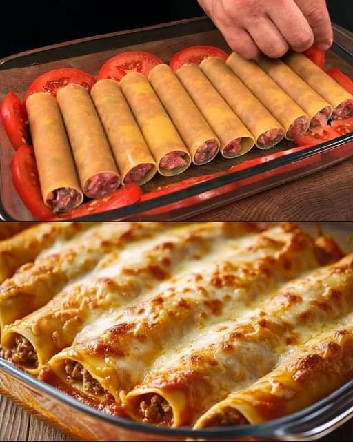 Mit Hackfleisch und Tomatensauce gefüllte Cannelloni – Ein herzhaftes und köstliches Gericht