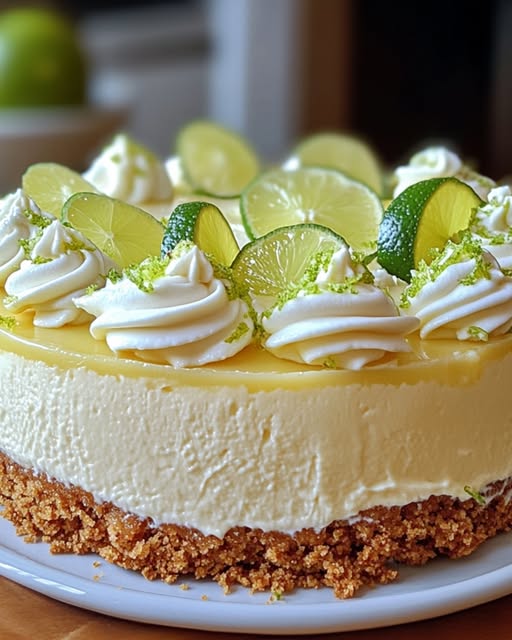 Key-Lime-Mousse-Käsekuchen: Ein cremiger, spritziger Genuss bei jedem Bissen!