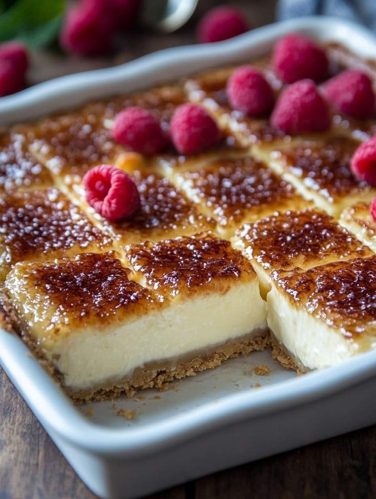 Crème Brûlée Käsekuchen Riegel: Ein cremiger Genuss mit knusprigem Topping