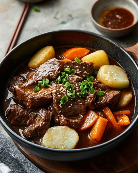 Schmorbraten nach koreanischer Art: Eine pikante Fusion kräftiger Aromen