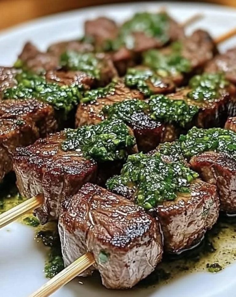 Gegrillte Rindfleischspieße mit Chimichurri-Sauce: Ein argentinischer Klassiker auf dem Grill