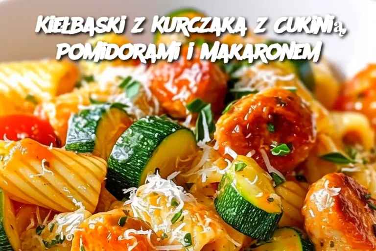 Kiełbaski z Kurczaka z Cukinią, Pomidorami i Makaronem