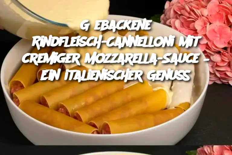 Gebackene Rindfleisch-Cannelloni mit cremiger Mozzarella-Sauce – Ein italienischer Genuss