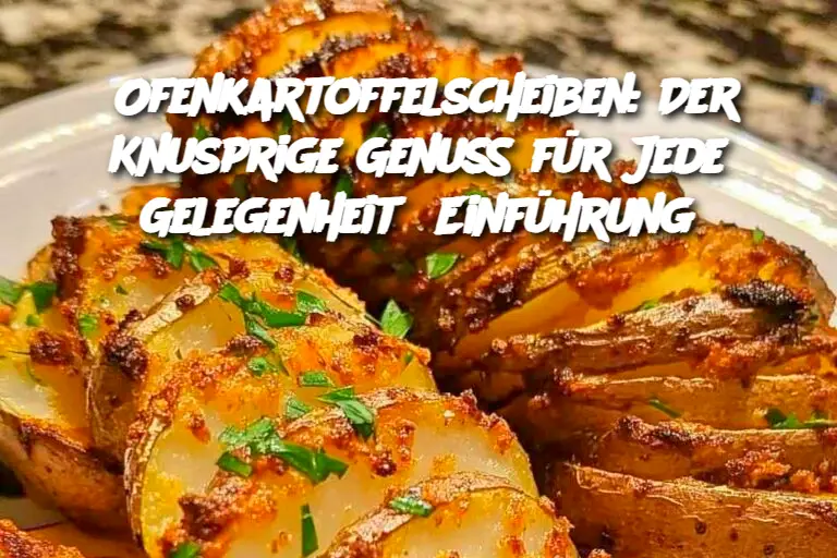 Ofenkartoffelscheiben: Der Knusprige Genuss für Jede Gelegenheit  Einführung