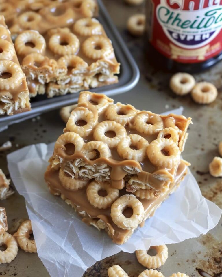 Erdnussbutter-Cheerio-Riegel mit 3 Zutaten – Ein einfacher, gesunder Snack