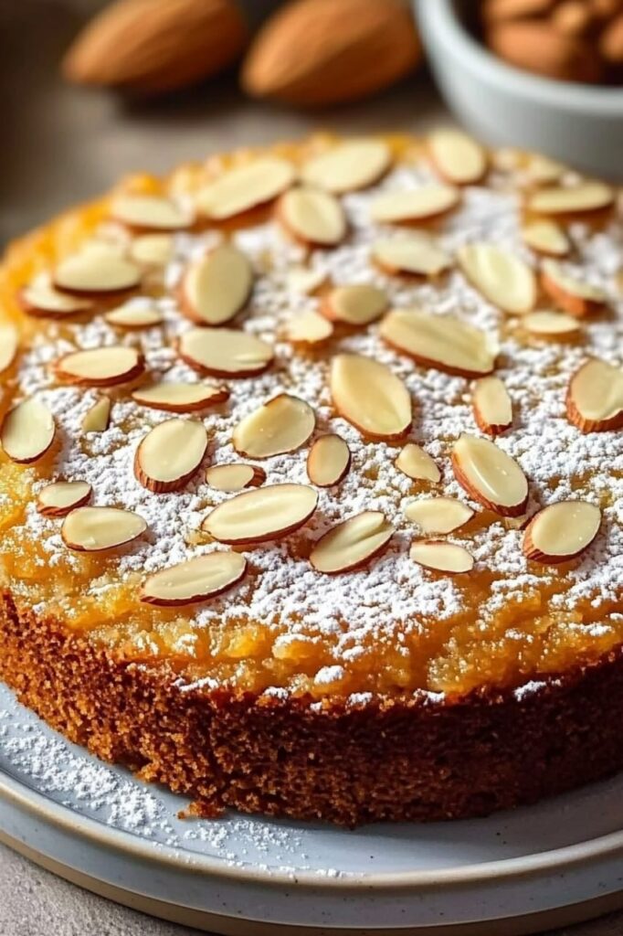 Weicher Mandelkuchen mit geriebenen Mandeln – Ein zarter Genuss