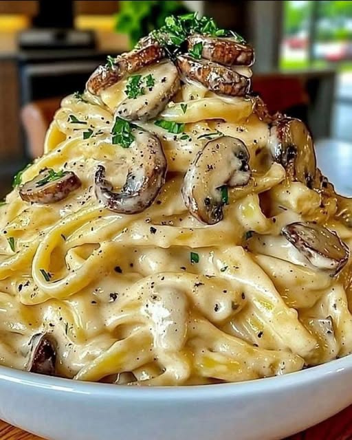 Creamy Mushroom and Bacon Spaghetti – A Rich and Flavorful Pasta Dish