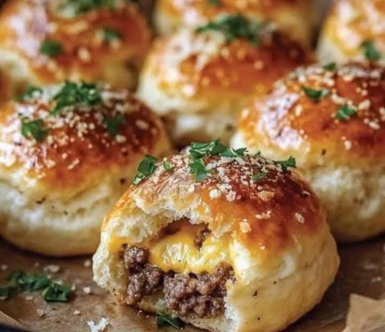 Knoblauch-Parmesan-Cheeseburger-Bomben: Der ultimative Snack für Cheeseburger-Fans