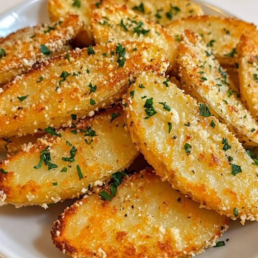 Gebackene Kartoffelecken mit Knoblauch und Parmesan: Ein köstlicher Snack für jeden Anlass